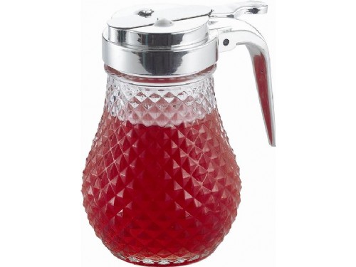 Glass honey dispenser/syrup dispenser