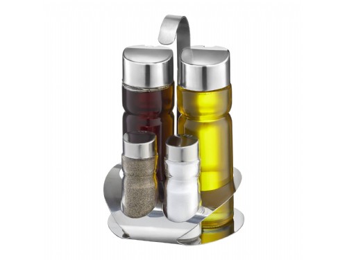 GLASS OIL AND VINEGAR CRUET SET