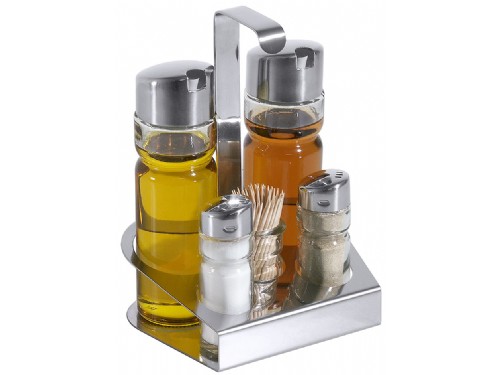 GLASS OIL AND VINEGAR CRUET SET